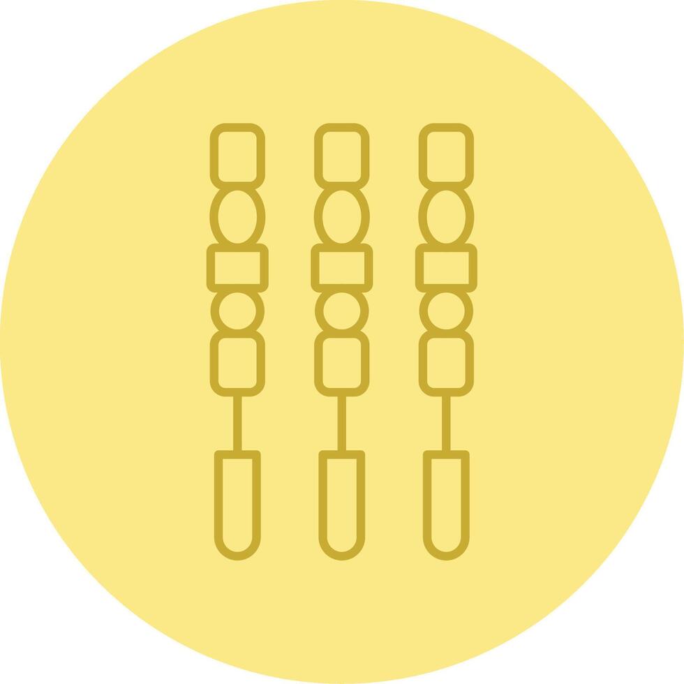 BBQ Stick Line Circle Multicolor Icon vector