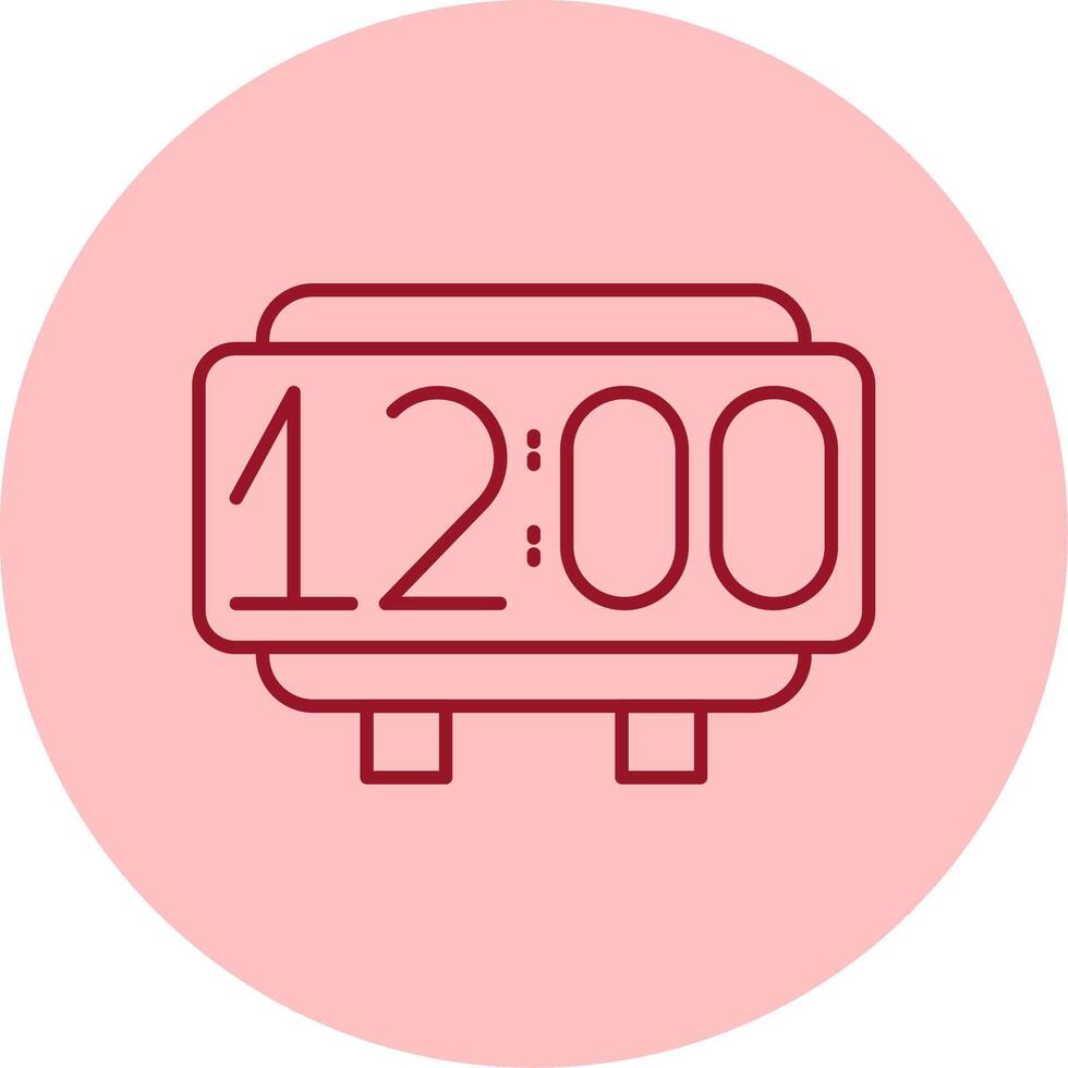 Digital Clock Line Circle Multicolor Icon vector