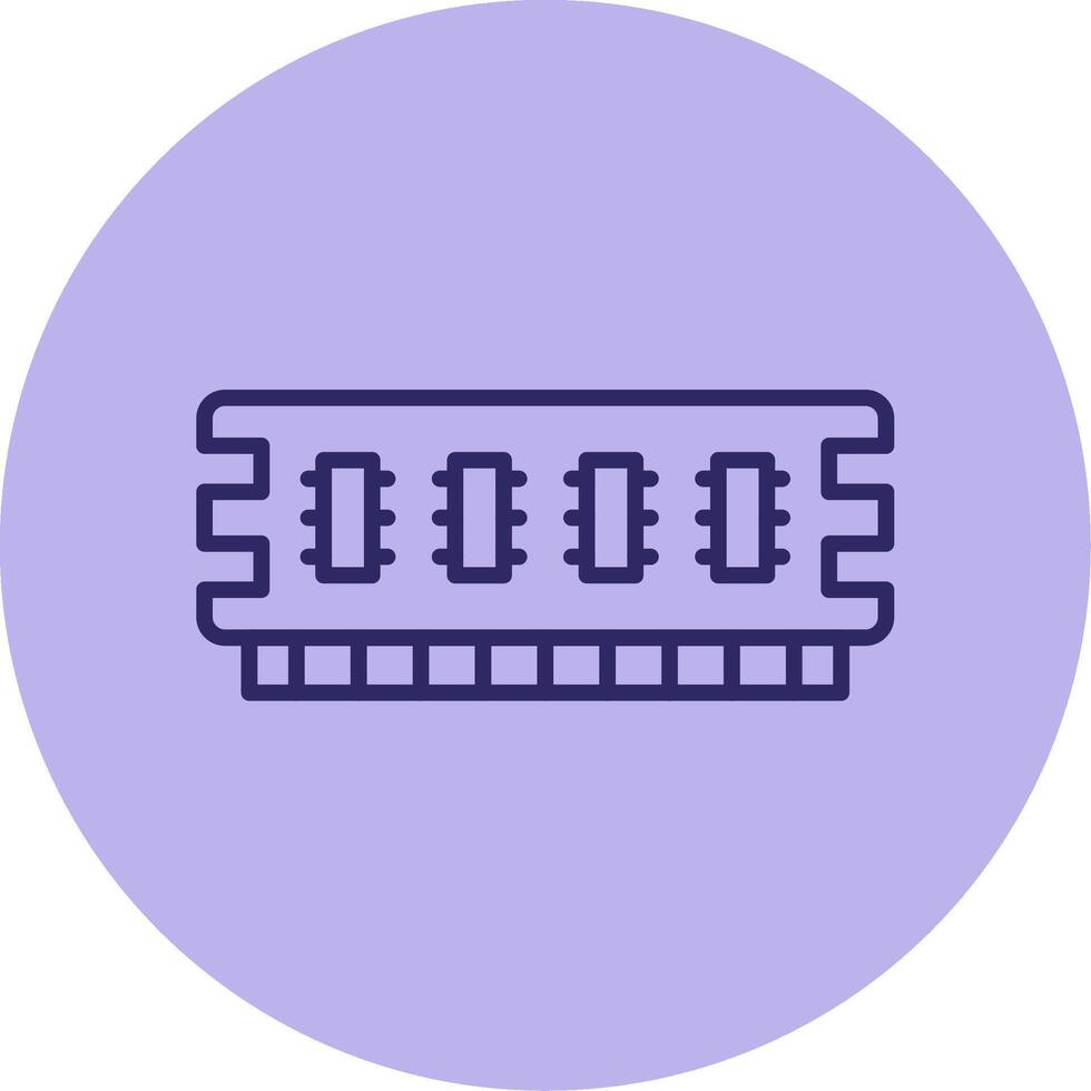 Ram Line Circle Multicolor Icon vector