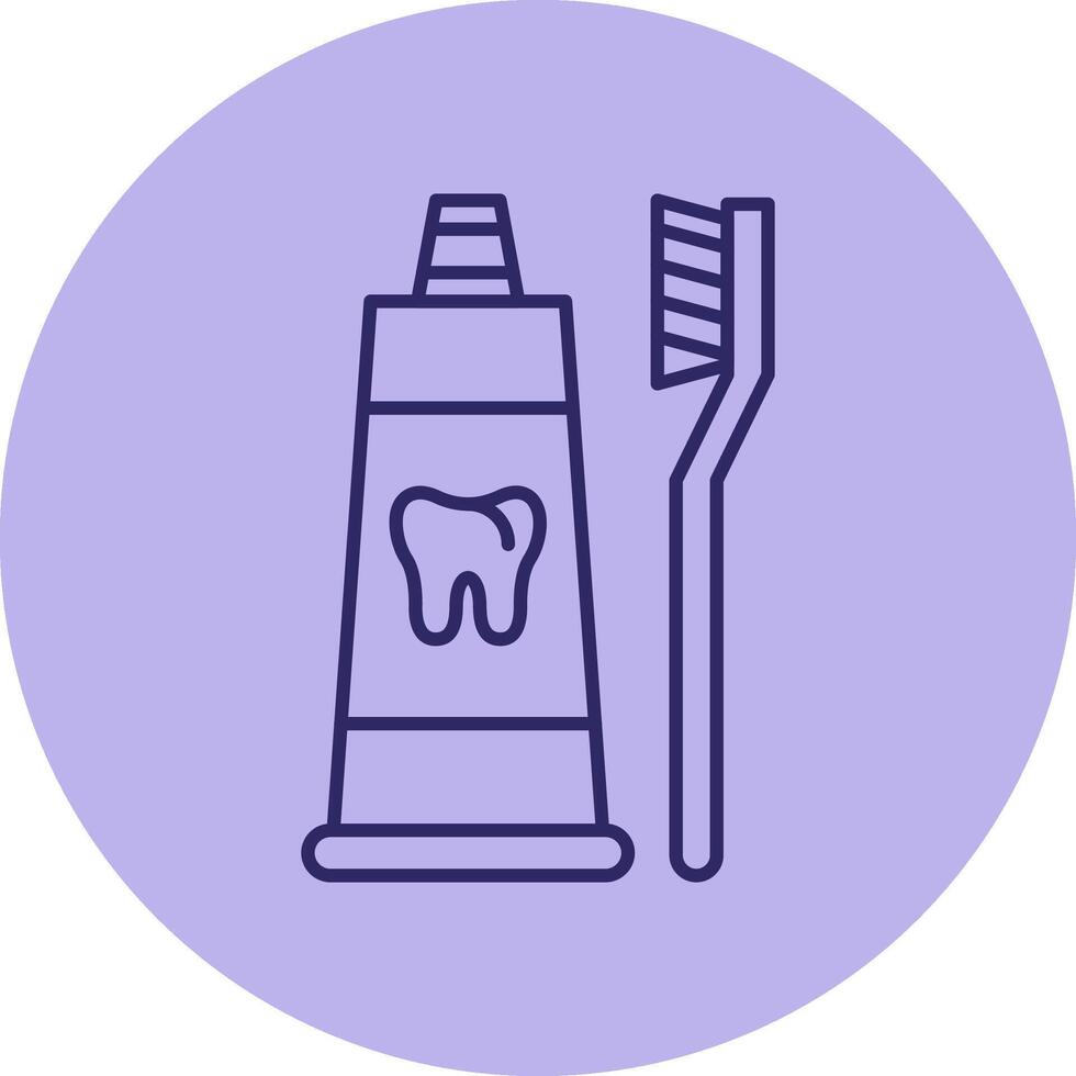 Toothpaste Line Circle Multicolor Icon vector