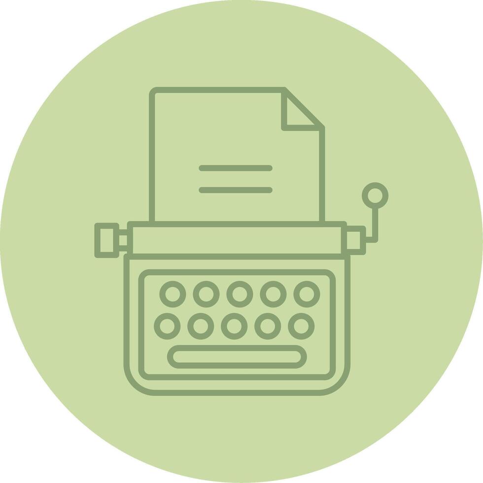 Typewriter Line Circle Multicolor Icon vector