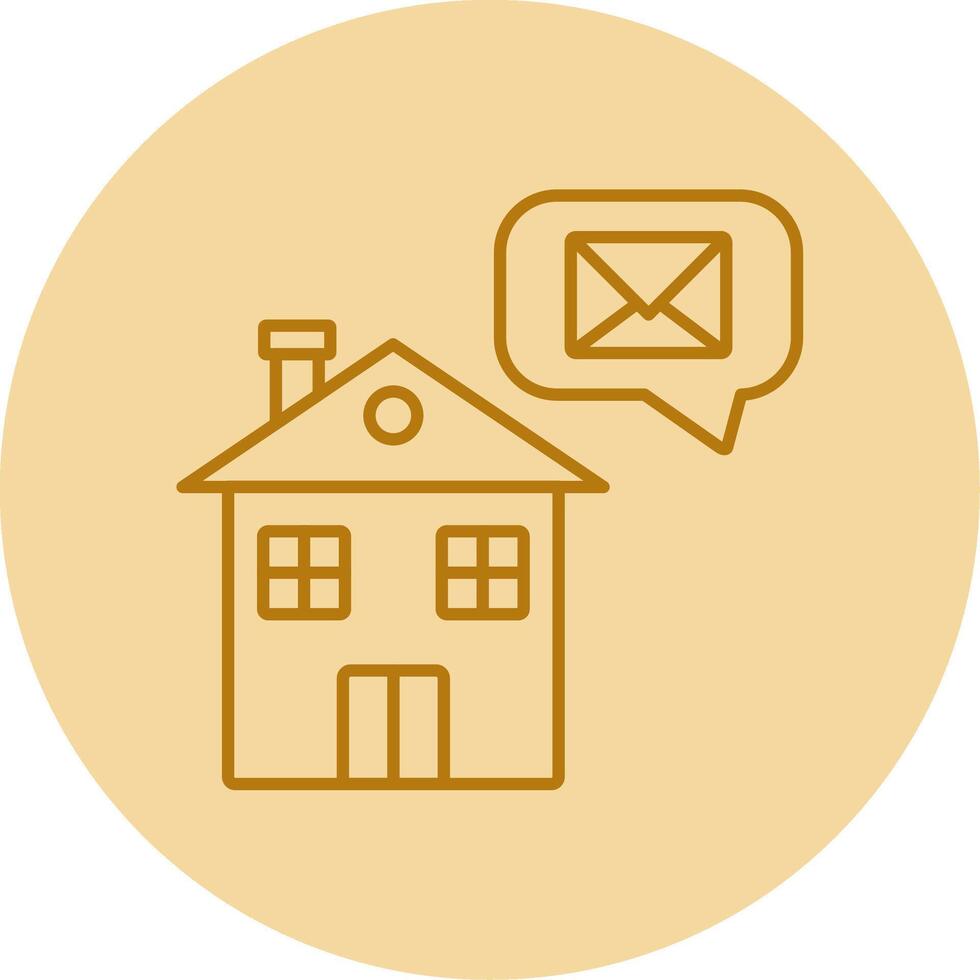 Home Message Line Circle Multicolor Icon vector