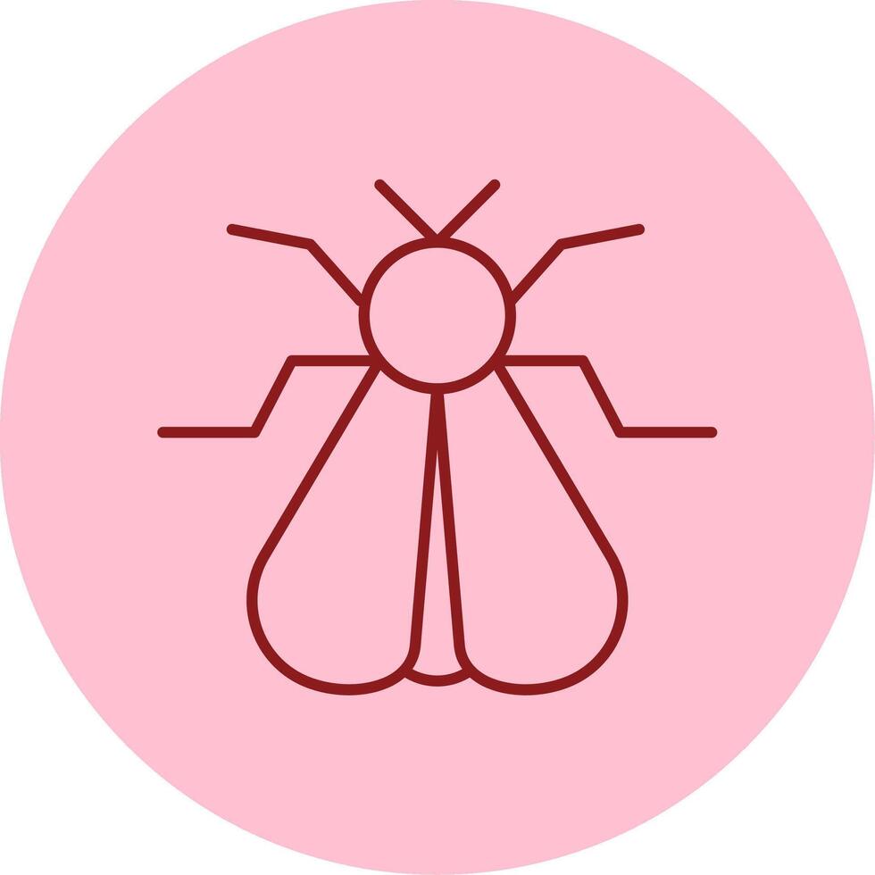 Moth Line Circle Multicolor Icon vector