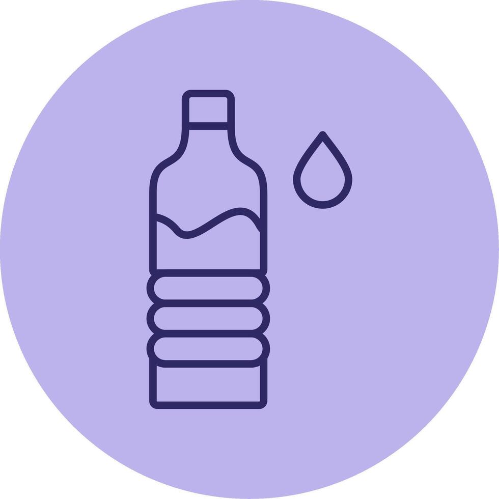 Water Bottle Line Circle Multicolor Icon vector