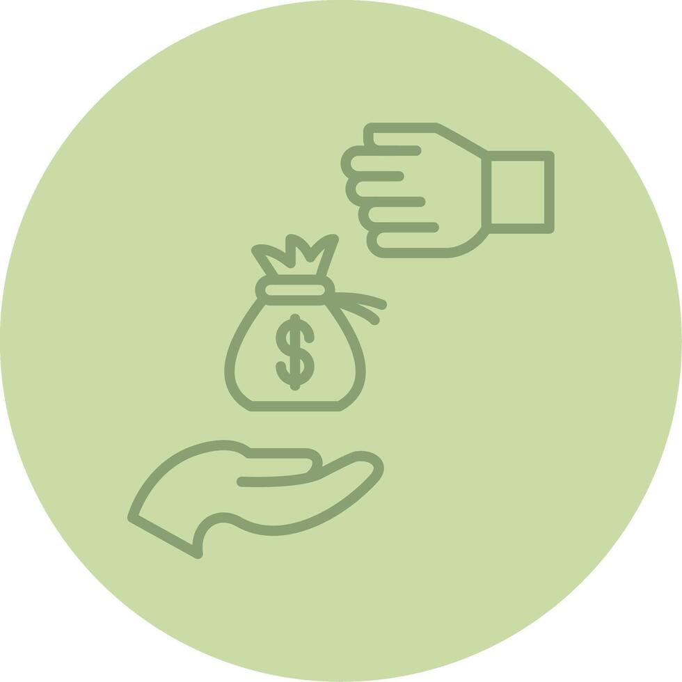 Bribery Line Circle Multicolor Icon vector