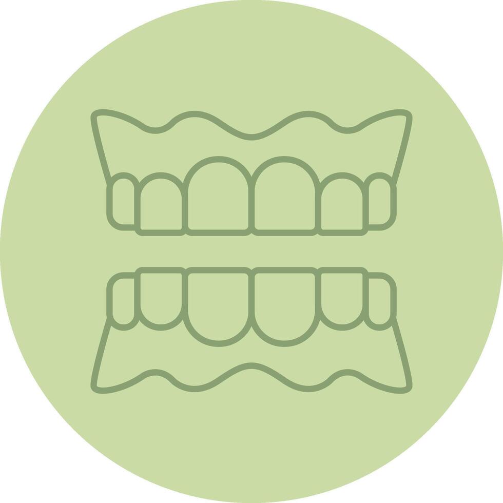 Denture Line Circle Multicolor Icon vector