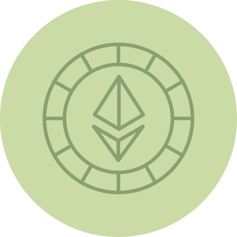 Ethereum Coins Line Circle Multicolor Icon vector