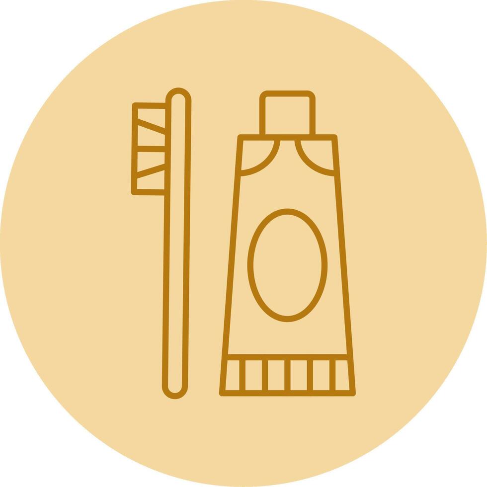 Toothpaste Line Circle Multicolor Icon vector