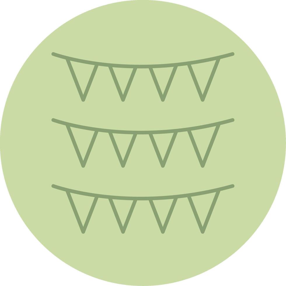 Bunting Line Circle Multicolor Icon vector