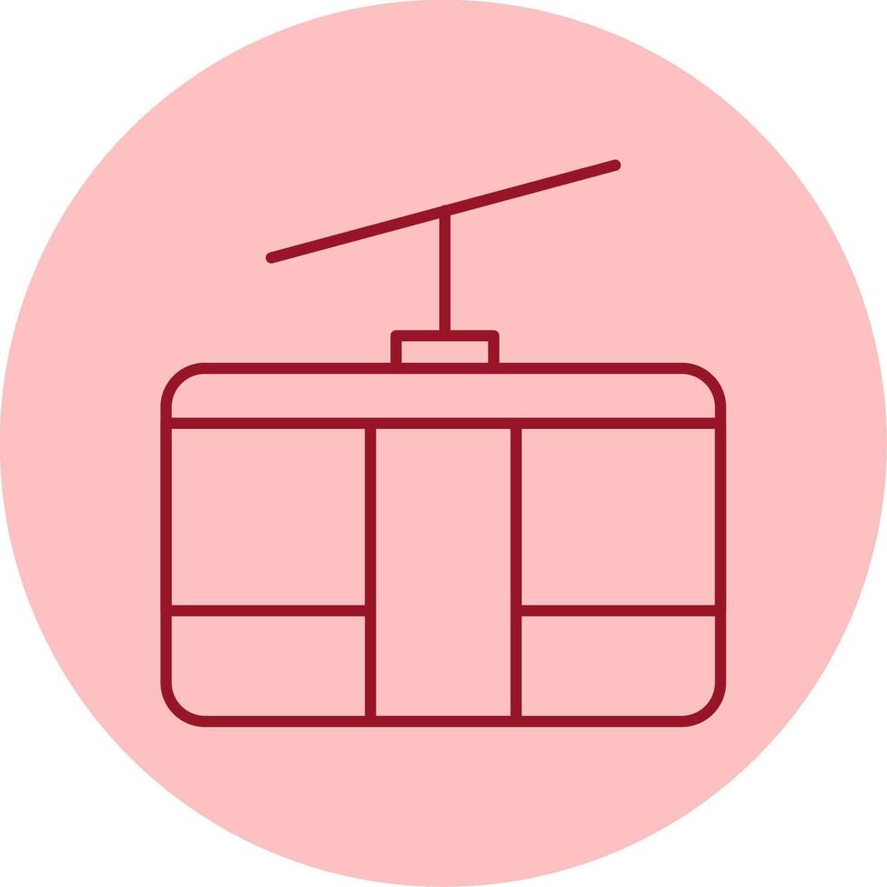 Cableway Line Circle Multicolor Icon vector