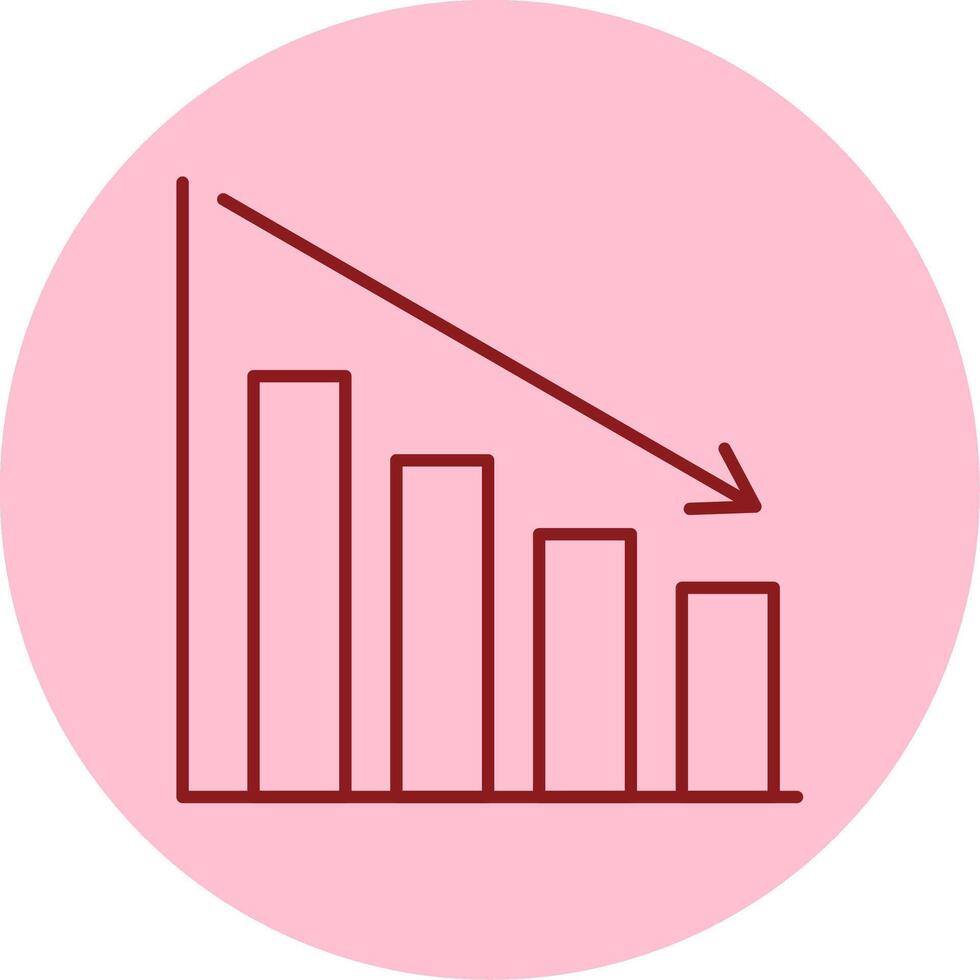 Loss Line Circle Multicolor Icon vector