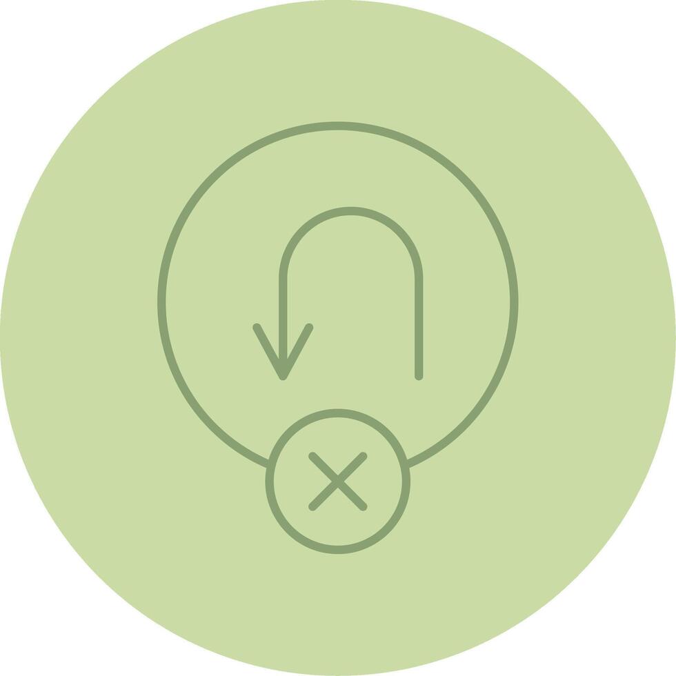 No U Turn Line Circle Multicolor Icon vector