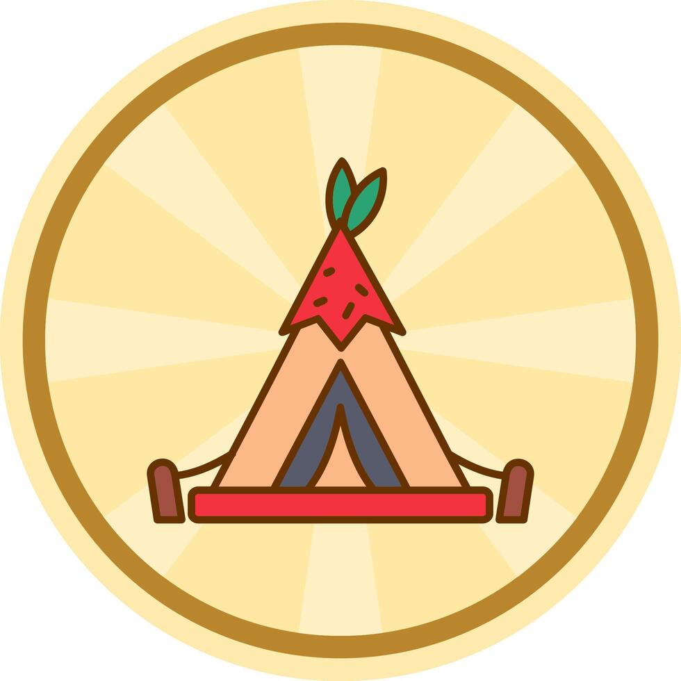 Tent Comic circle Icon vector