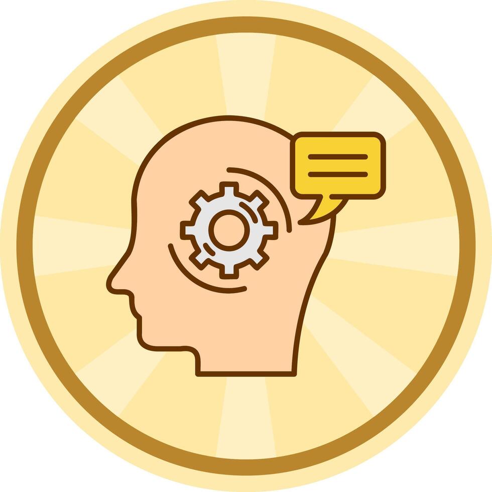 Thinking Comic circle Icon vector