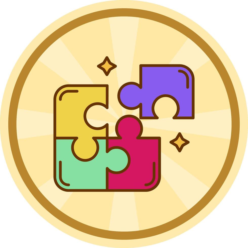 Puzzle Comic circle Icon vector