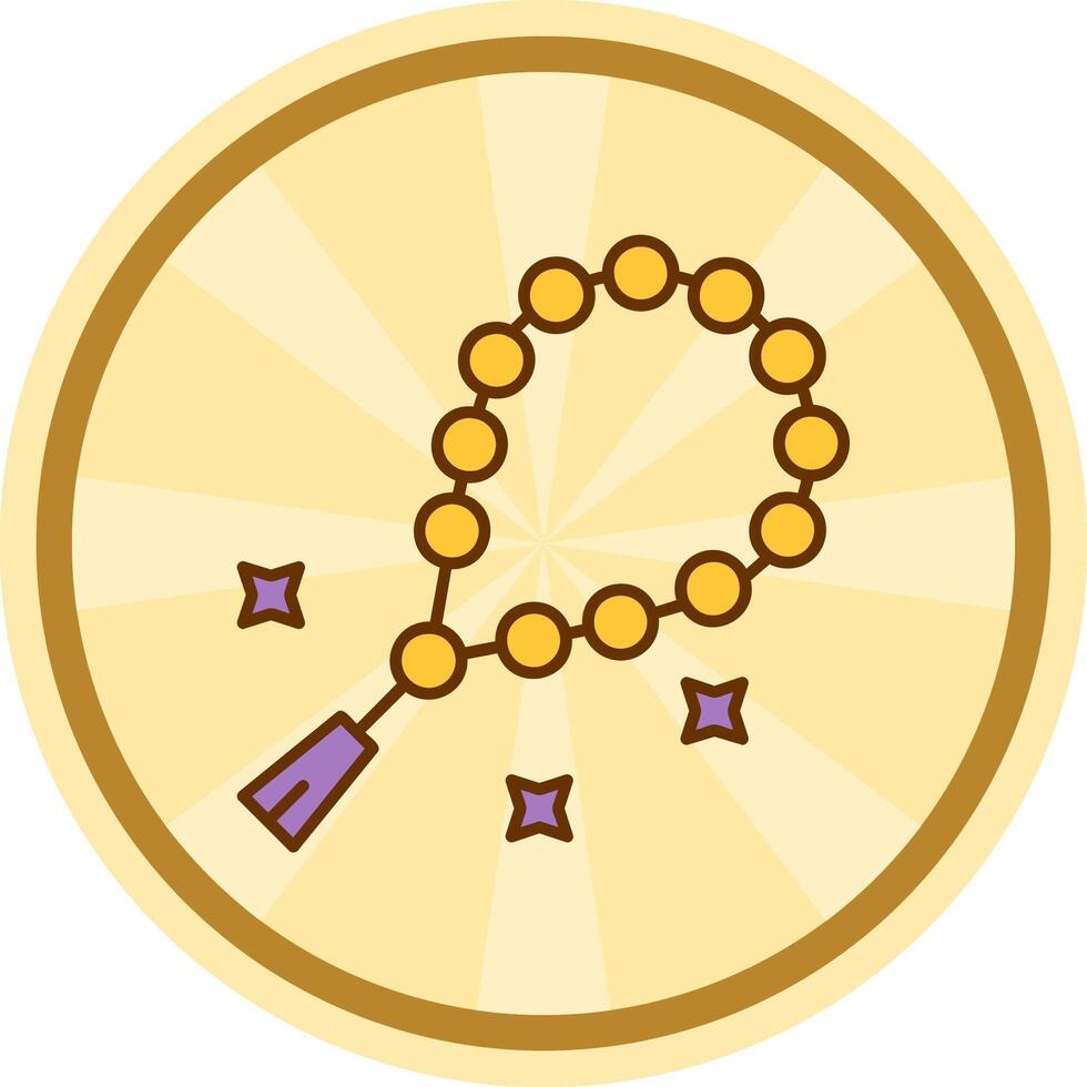 rosario cómic circulo icono vector