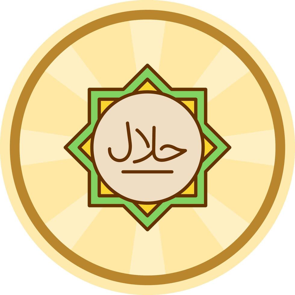 Halal Comic circle Icon vector