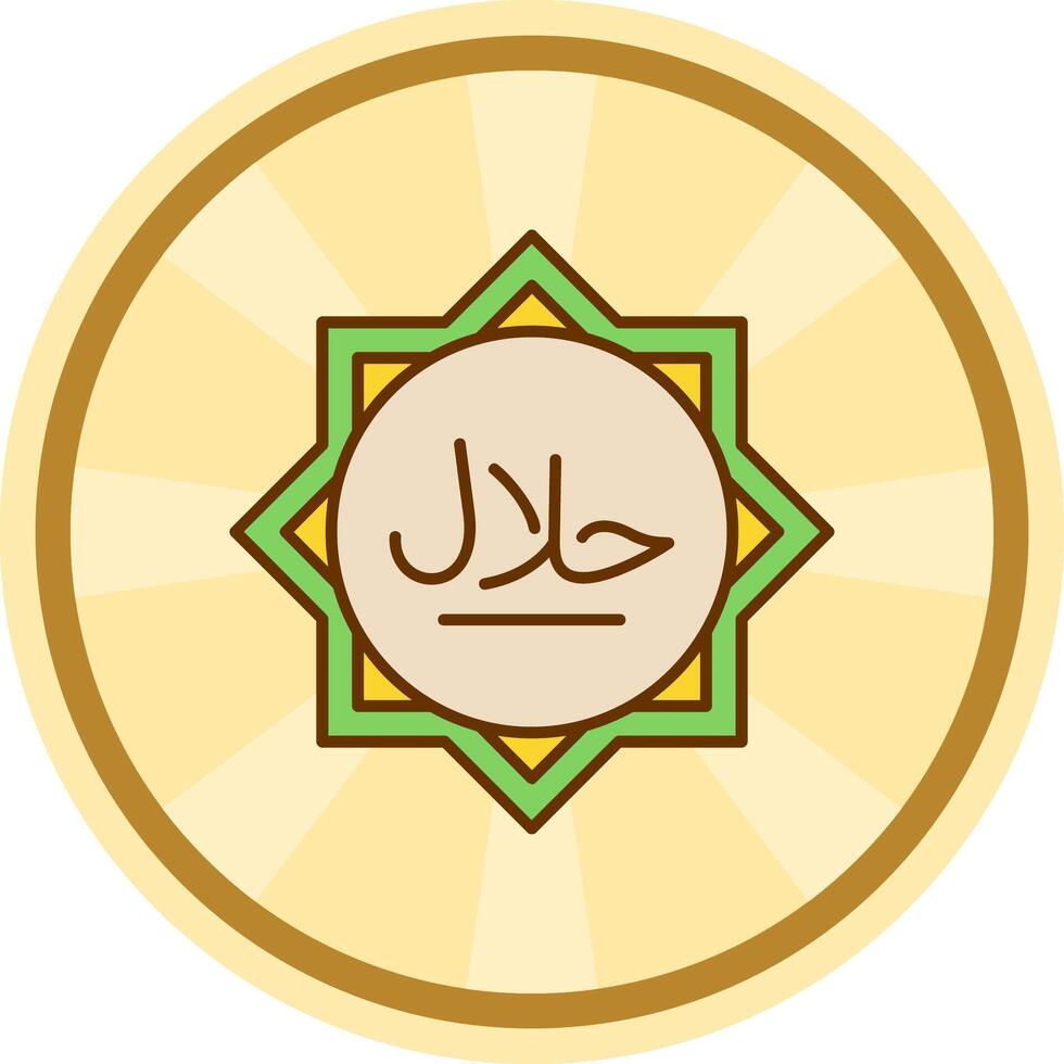 halal cómic circulo icono vector