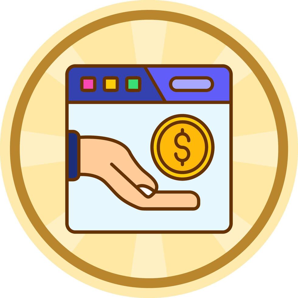 Online donation Comic circle Icon vector