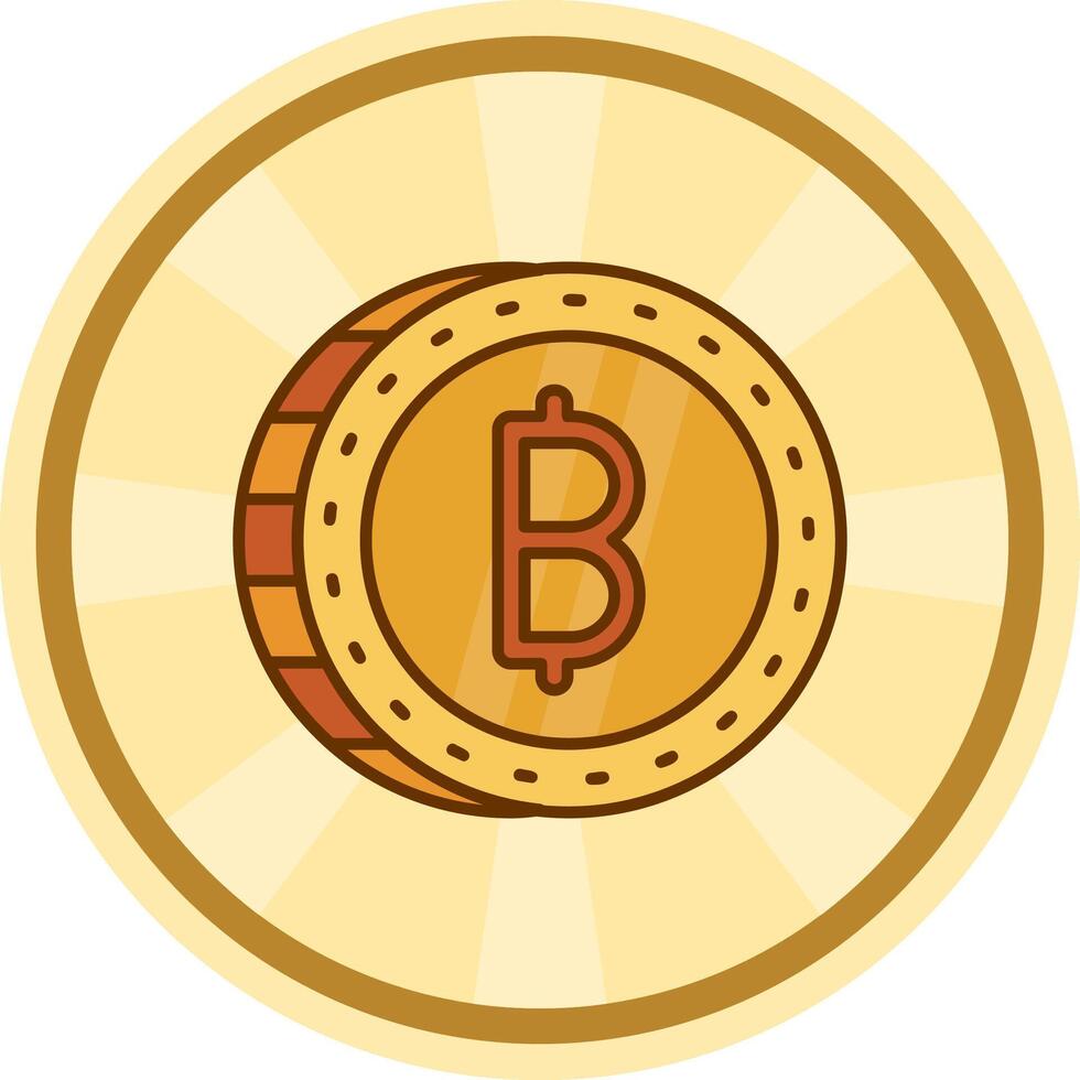 Baht Comic circle Icon vector