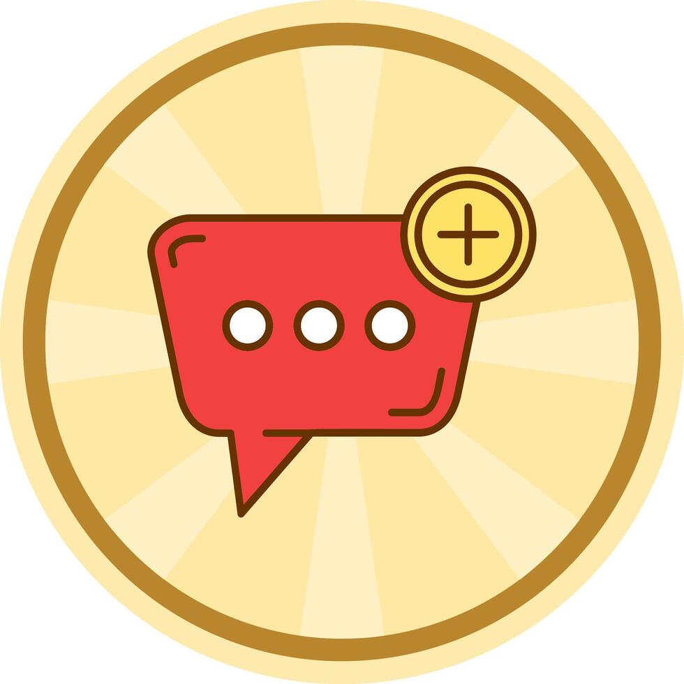 New message Comic circle Icon vector