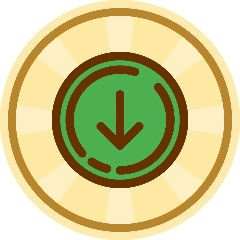 Down arrow Comic circle Icon vector