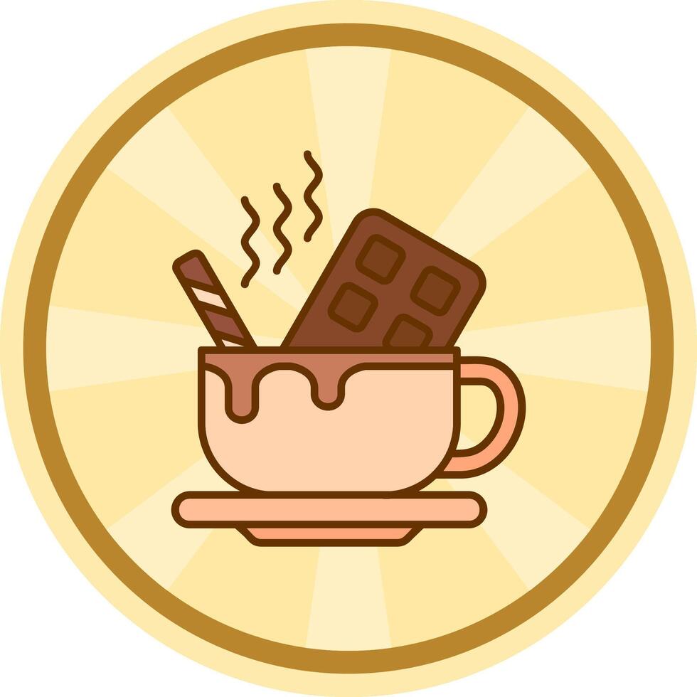 caliente chocolate cómic circulo icono vector