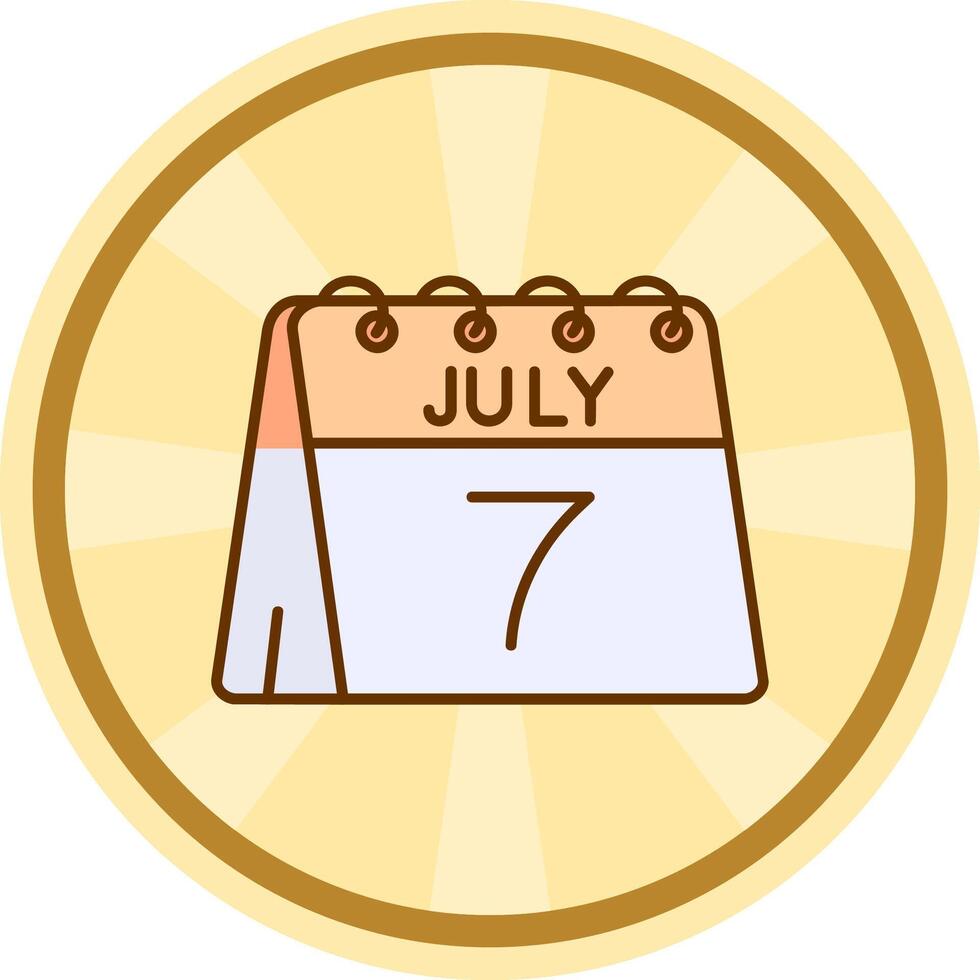 7th of July Comic circle Icon vector