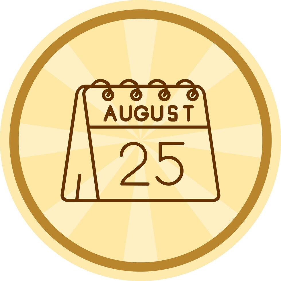 25th of August Comic circle Icon vector