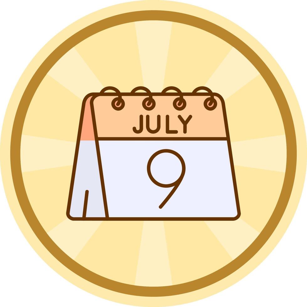 9th of July Comic circle Icon vector