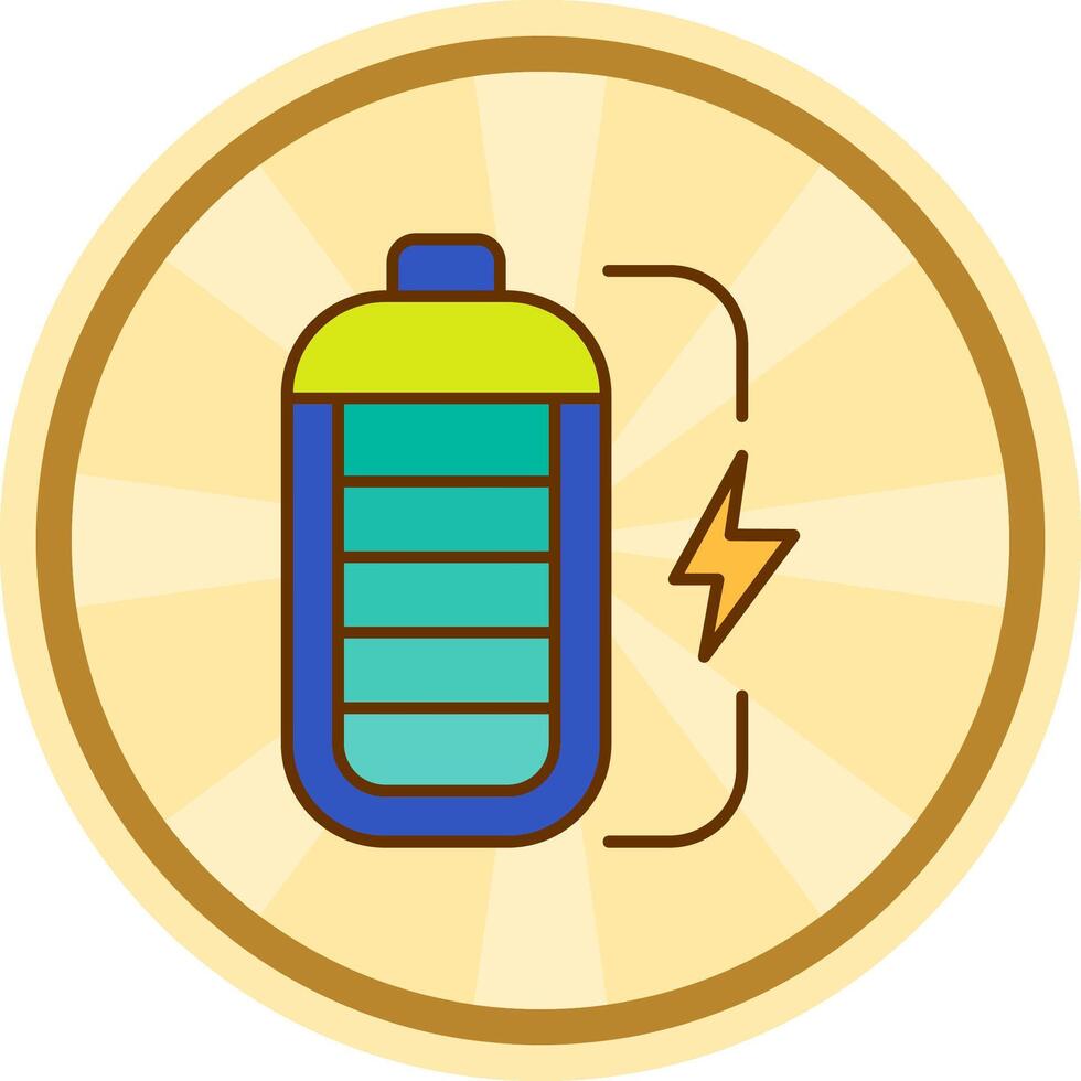 Battery Comic circle Icon vector