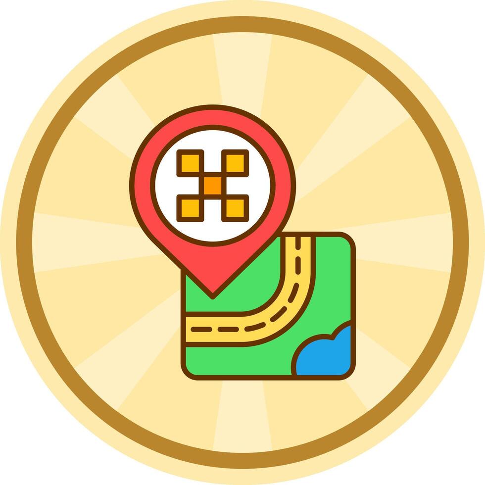 Cab Comic circle Icon vector
