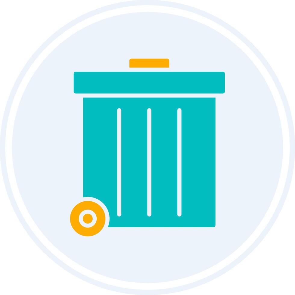 Refuse Glyph Two Colour Circle Icon vector
