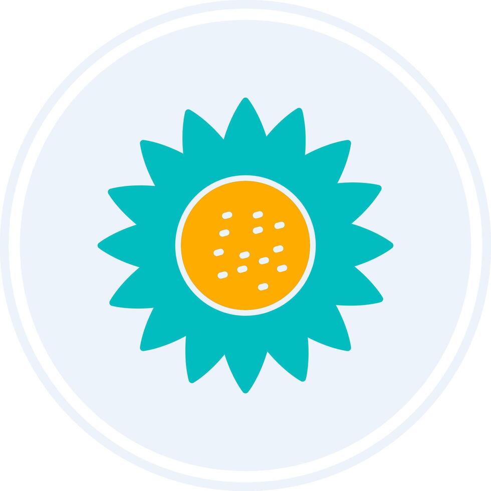 Sunflower Glyph Two Colour Circle Icon vector