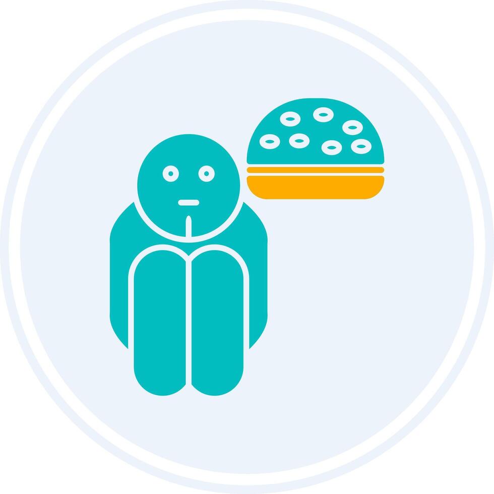 Starvation Glyph Two Colour Circle Icon vector