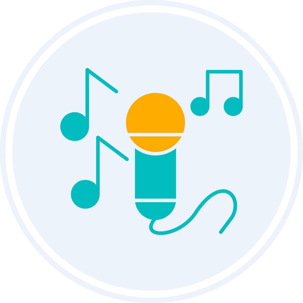 Sing Glyph Two Colour Circle Icon vector