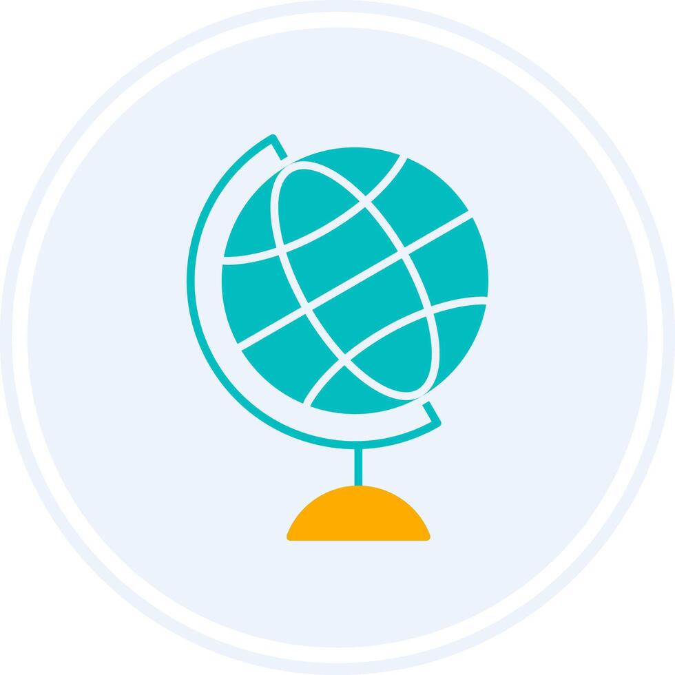 Globe Glyph Two Colour Circle Icon vector