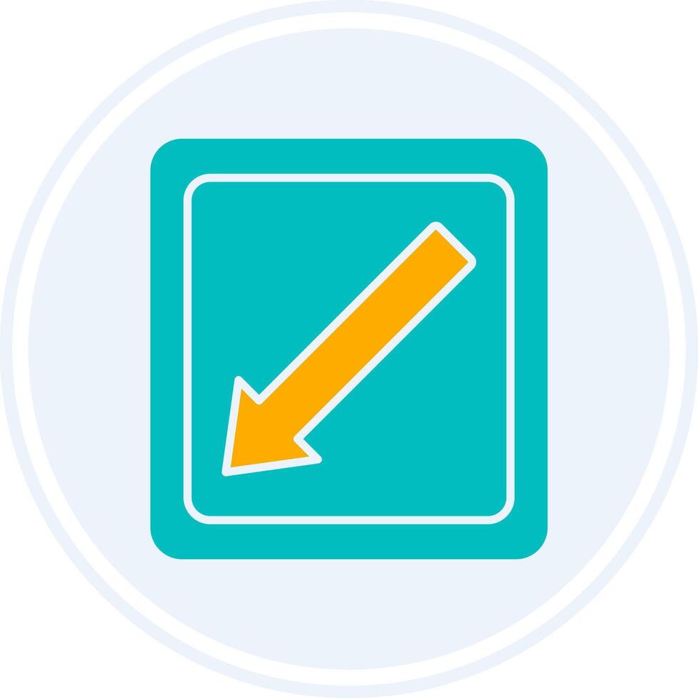 Diagonal Arrow Glyph Two Colour Circle Icon vector