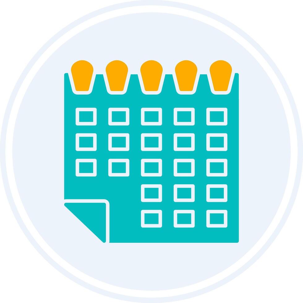 Calendar Glyph Two Colour Circle Icon vector