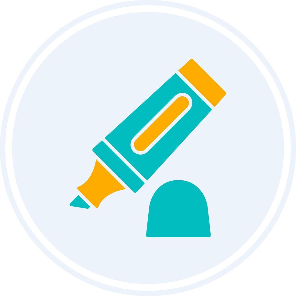 Highlighter Glyph Two Colour Circle Icon vector