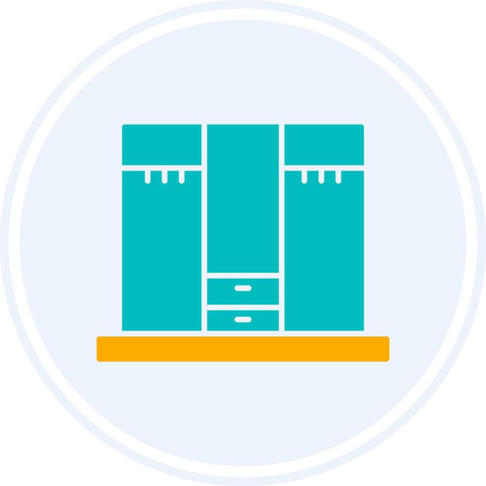 Closet Glyph Two Colour Circle Icon vector