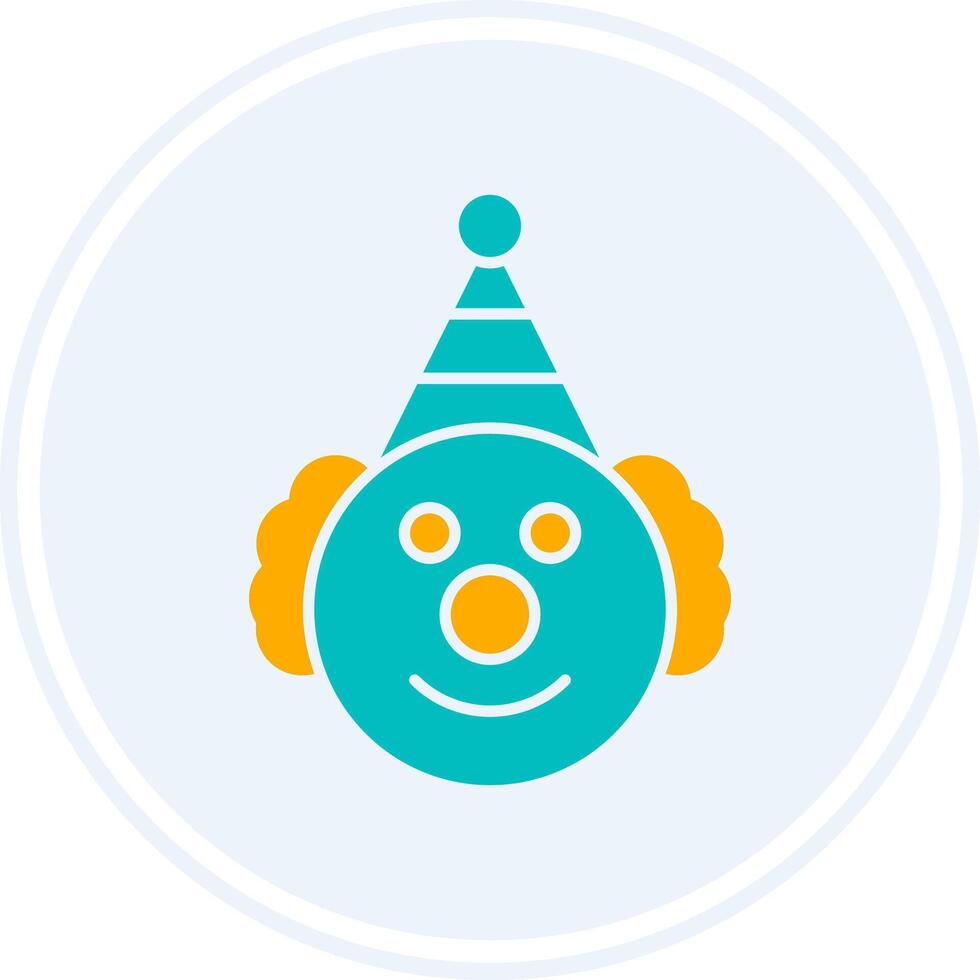 Clown Glyph Two Colour Circle Icon vector
