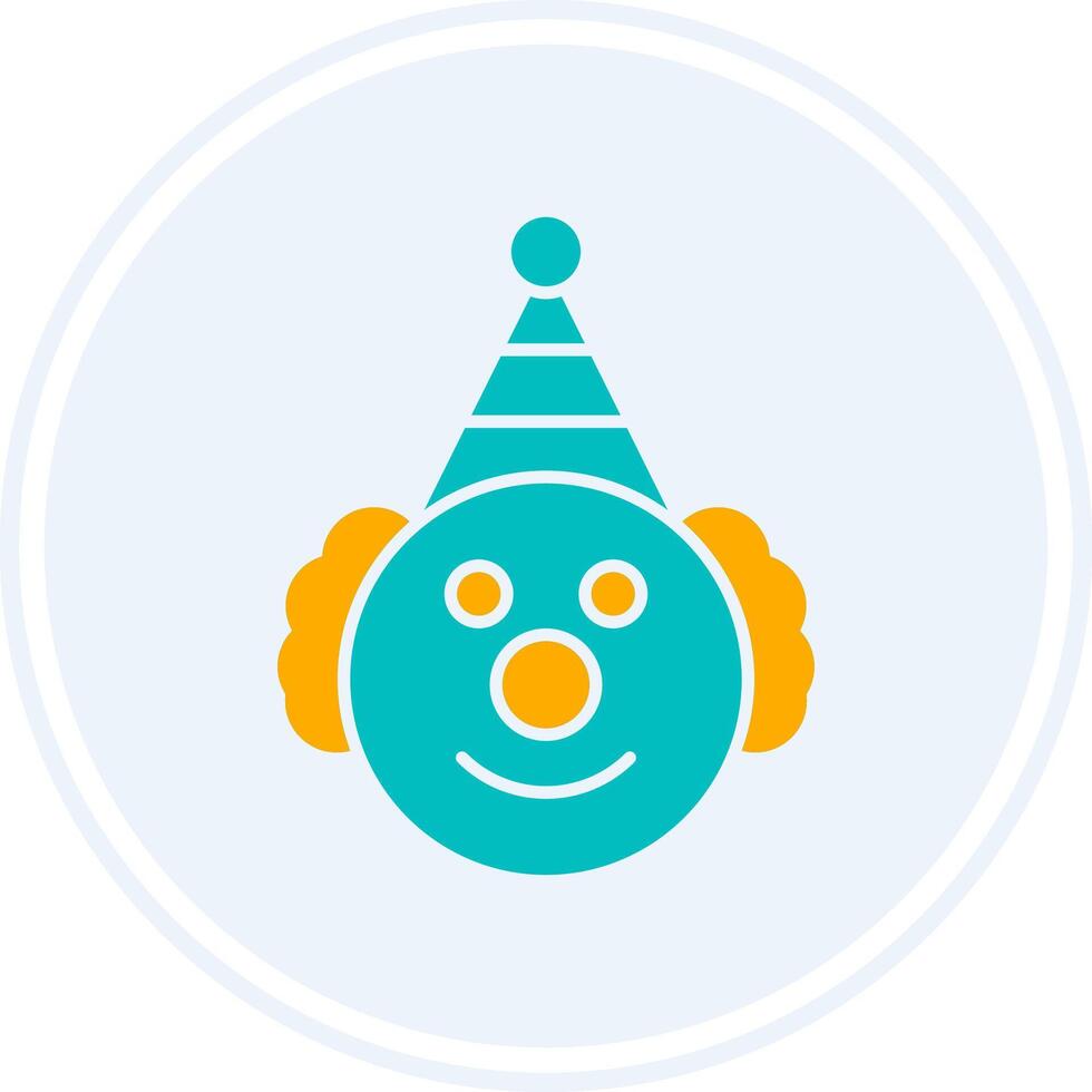 Clown Glyph Two Colour Circle Icon vector