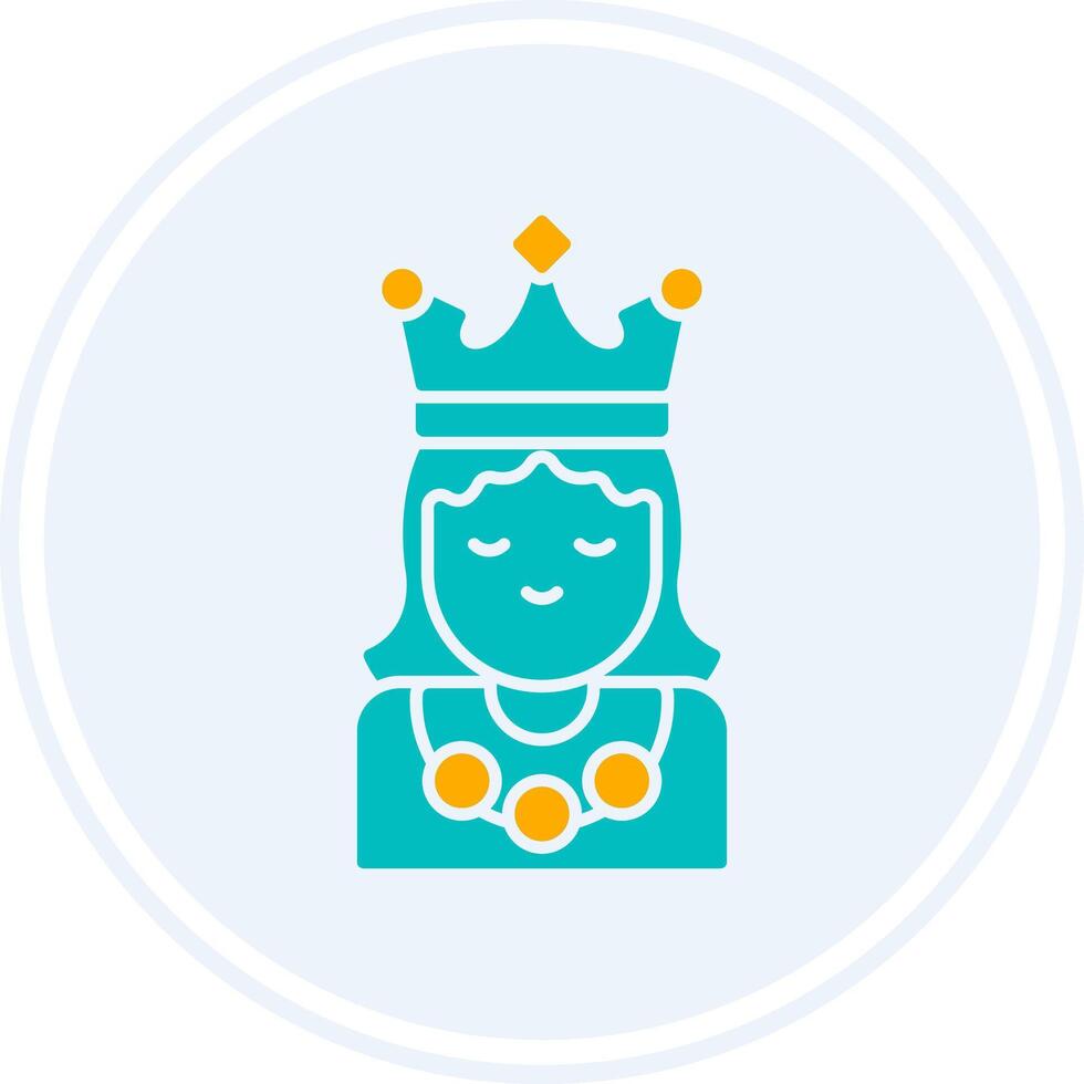 Princess Glyph Two Colour Circle Icon vector