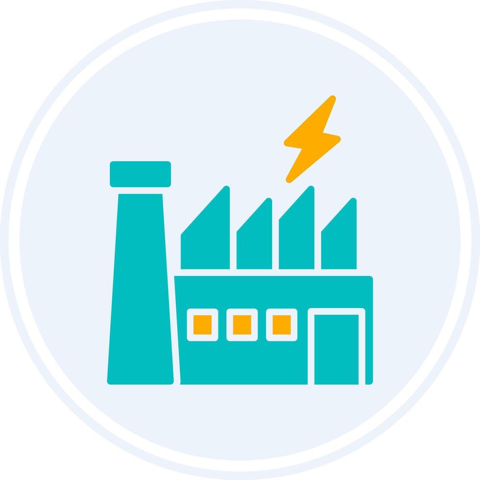 Power Plant Glyph Two Colour Circle Icon vector