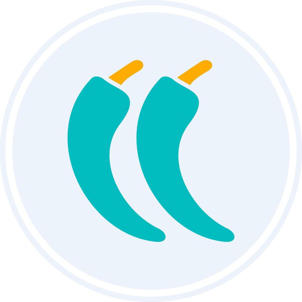 Chilli Glyph Two Colour Circle Icon vector