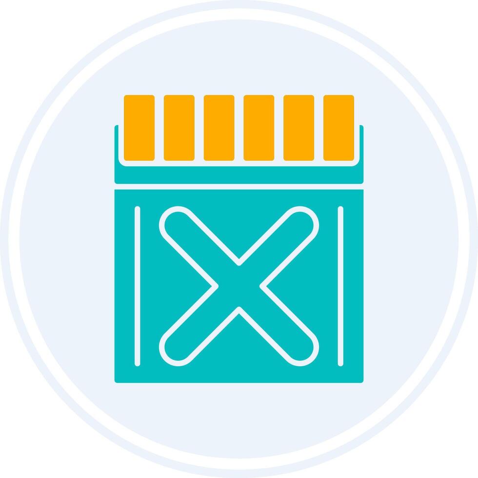 Cross Glyph Two Colour Circle Icon vector