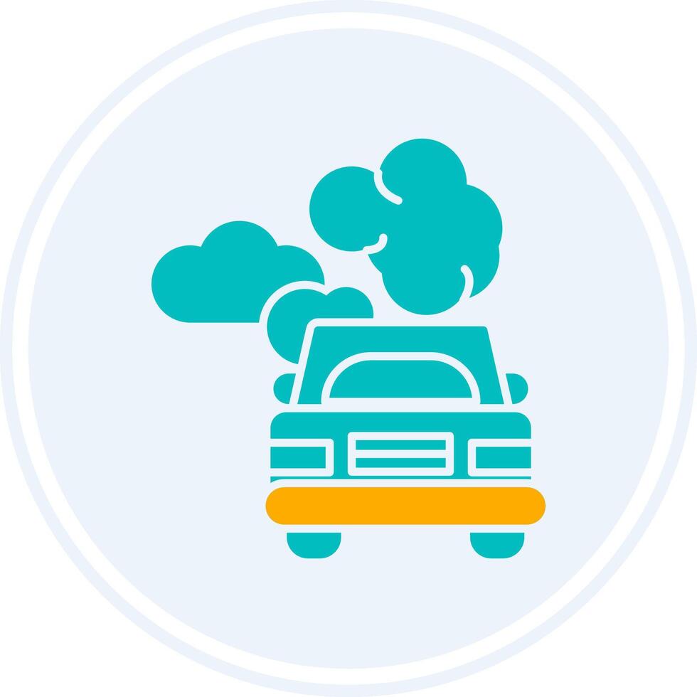 Car Pollution Glyph Two Colour Circle Icon vector