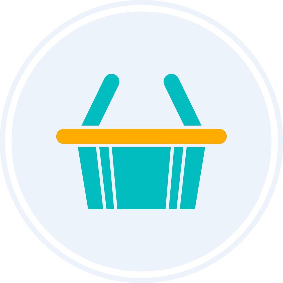 Shopping Basket Glyph Two Colour Circle Icon vector