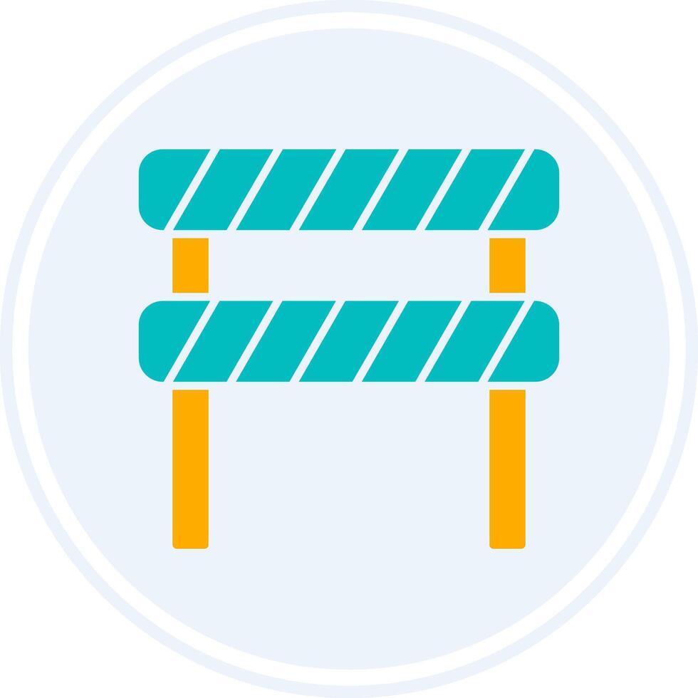 Road Block Glyph Two Colour Circle Icon vector